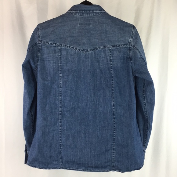 Before Damage Control Indigo Denim Button-Up - Picture 2 of 8